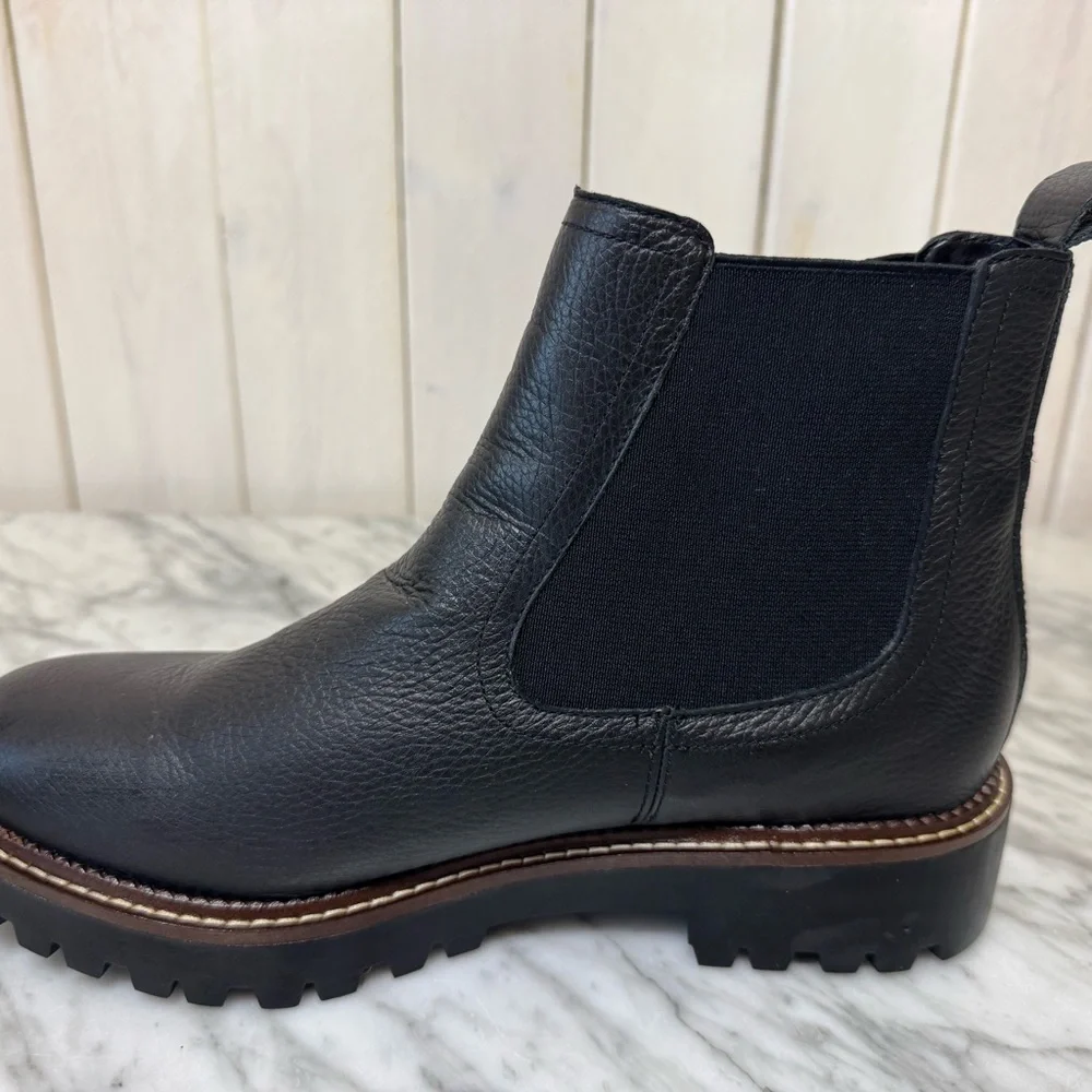 Caslon, Miller Water Resistant Lug Chelsea Boot, Black Leather Ankle Boots - Picture 7 of 9